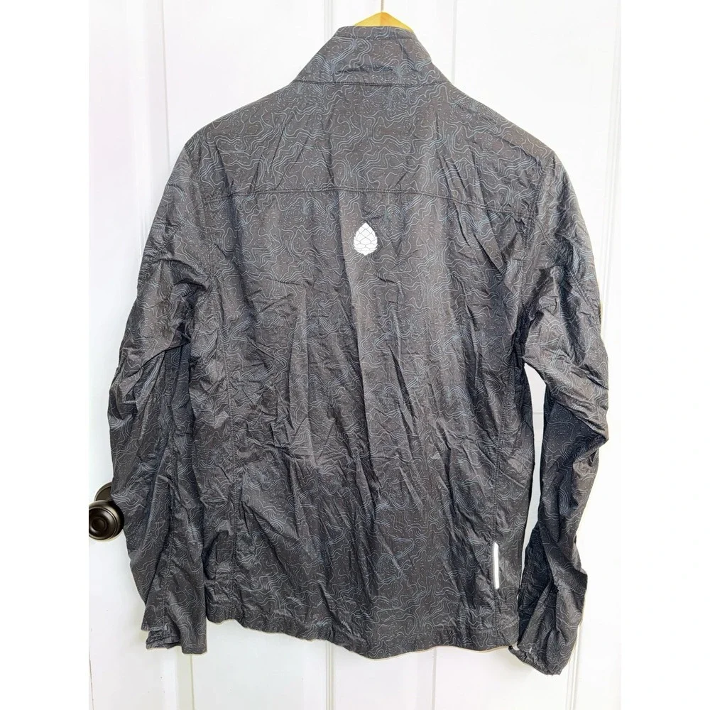 STIO Second Light Windshell Pullover Blue Topographic Pattern Nylon Men's Small